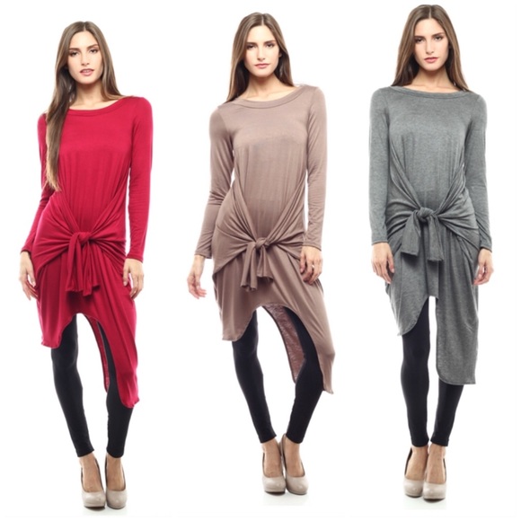 🍧Mocha Front Tie Tunic🍧 - Picture 2 of 2