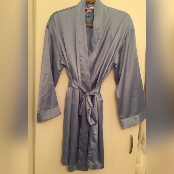 Victoria's Secret Blue Satin Wrap Robe