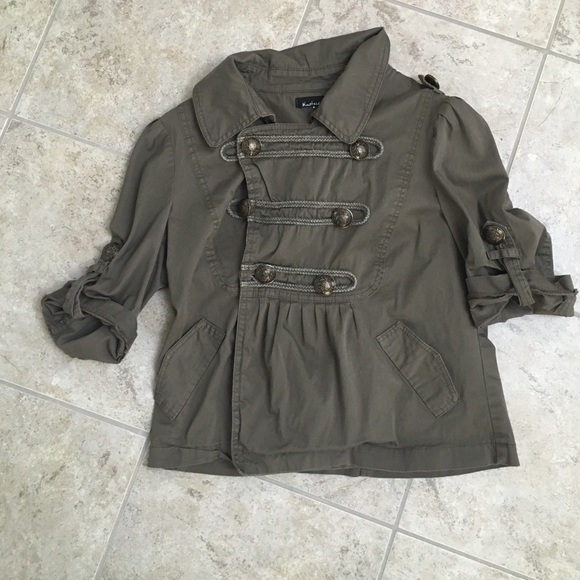 Boutique military cropped jacket top mustard seed - Picture 1 of 2