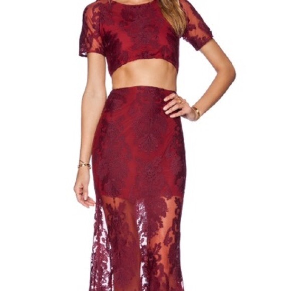 For love and lemons ethereal crop top in Crimson