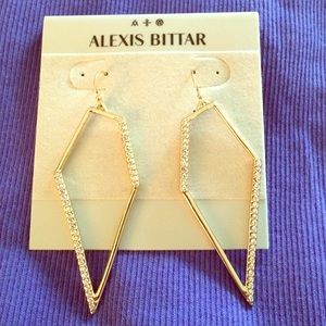 Alexis Bittar gold tone Crystal dangle earrings