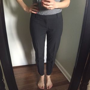 GAP Slim Cropped Dress Pants Charcoal Pinstripe