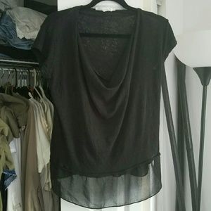 ZARA * Chiffon Hem Cowl Tee