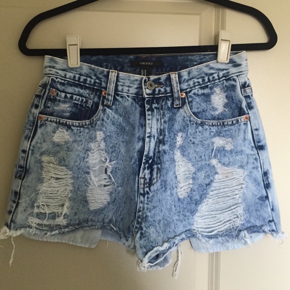 High waisted jean shorts