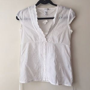 White Boho Tie Back Shirt