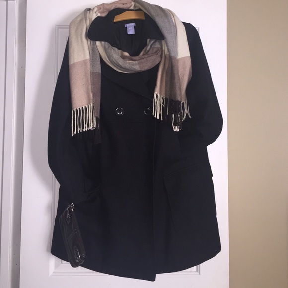 Black maternity peacoat