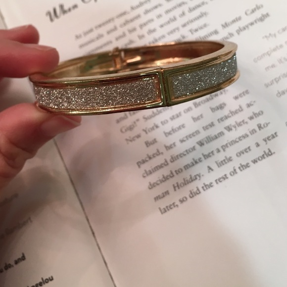 Hinged Silver & Gold Sparkle Bracelet - Picture 3 of 4