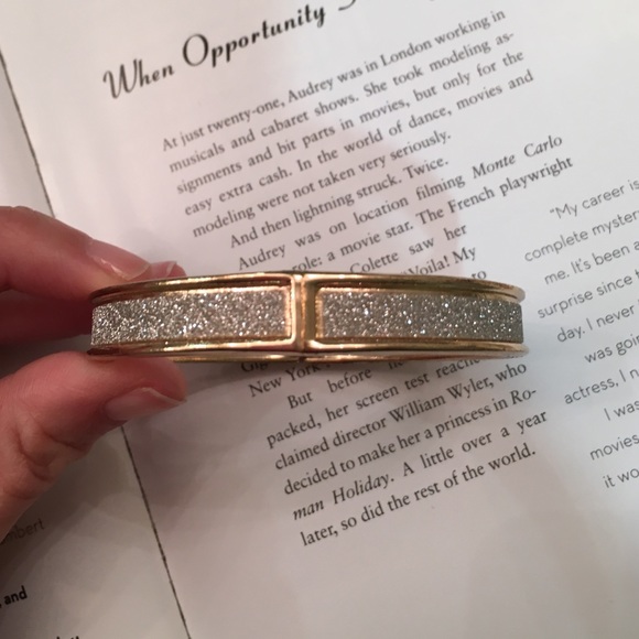 Hinged Silver & Gold Sparkle Bracelet - Picture 4 of 4