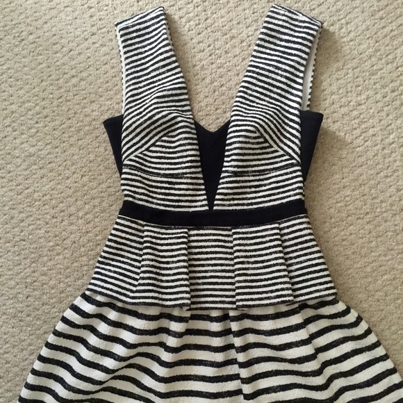 BCBGMaxAzria Piper Striped Peplum Dress - Picture 2 of 4