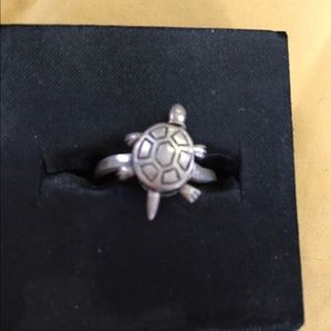 Adorable silver  turtle ring