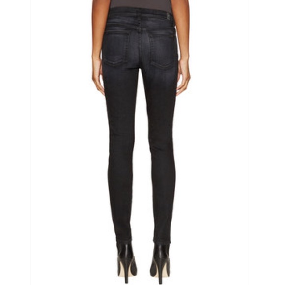 7 For All Mankind Distressed Skinny Jean Icy Black - Picture 2 of 6
