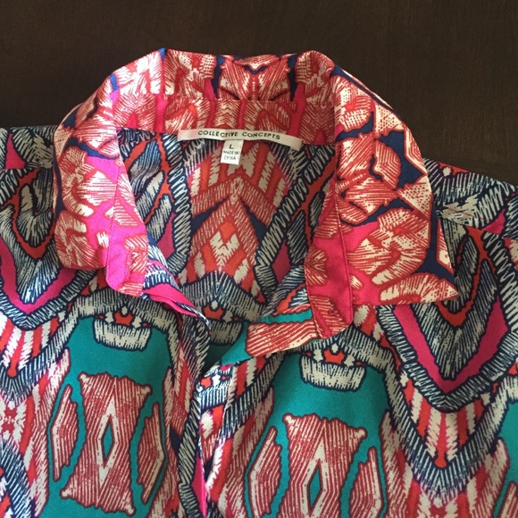 Multicolored collective concept. Shirt dress - Picture 2 of 3