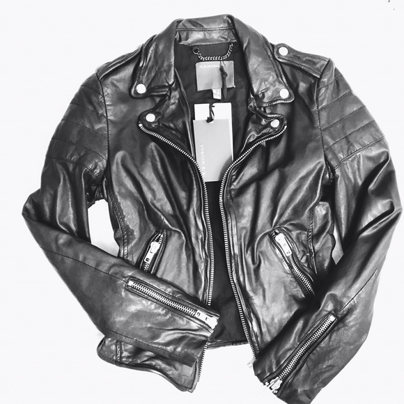Muubaa Jackets & Blazers - Muubaa black lamb leather jacket size 4 US