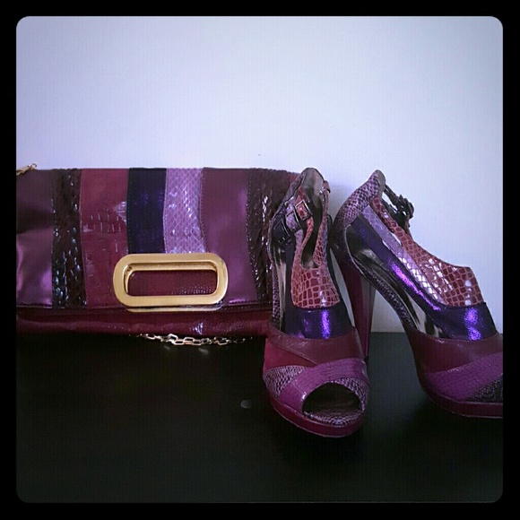 Aldo heels and matching clutch