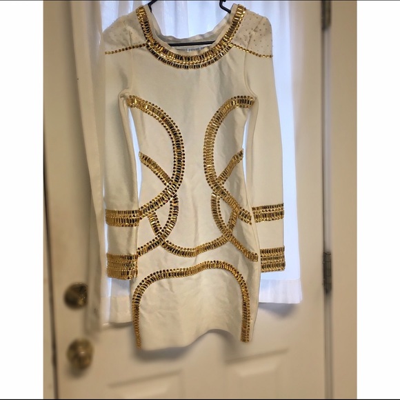 Kim Kardashian inspired white embellished dress