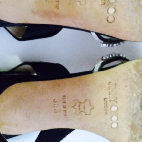 Authentic Jimmy Choo Open Toe Shoes w/ Crystals - Picture 4 of 4
