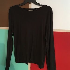 Black EddieBauer boat neck long sleeve t shirt