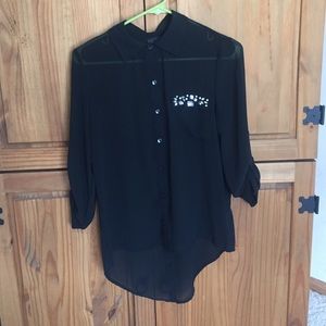 Shear black blouse