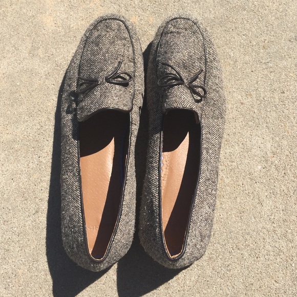 ⚓️ Lands end slip on brown tweed shoes.  SZ 8