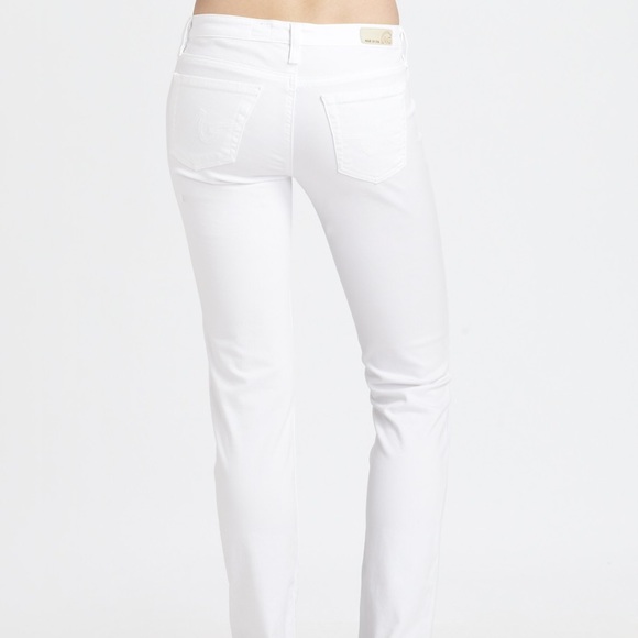 AG Jeans Stilt Cigarette Leg Stretch White Jeans - Picture 2 of 4