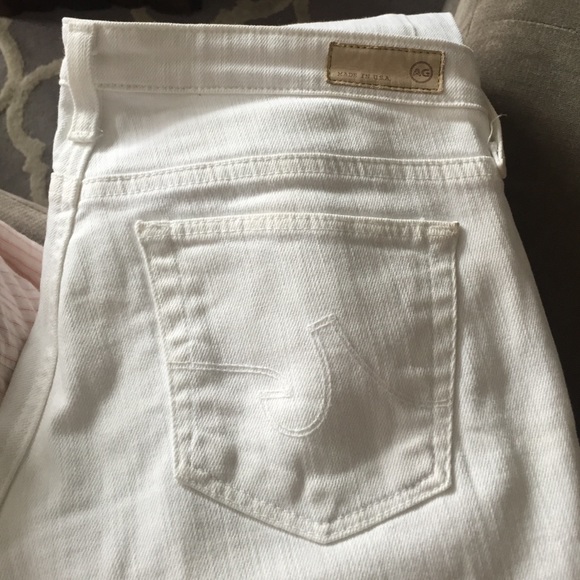 AG Jeans Stilt Cigarette Leg Stretch White Jeans - Picture 3 of 4