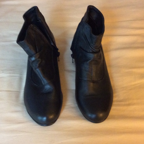 Black booties, genuine leather