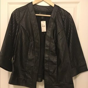 Faux Leather 3/4 Jacket