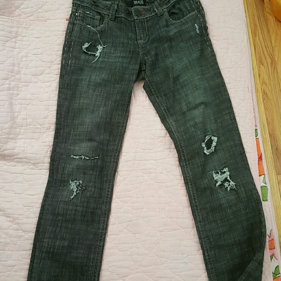 Grey distressed jeans