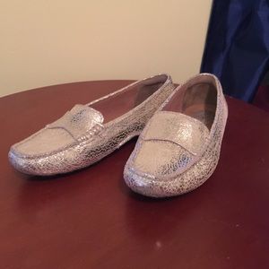Gold Loafer Style Flat