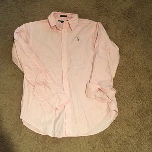 Pink and white striped Ralph Lauren button down
