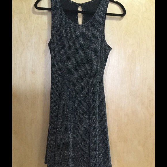 Sleeveless shimmery little black dress