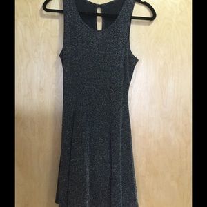 Sleeveless shimmery little black dress