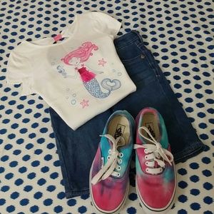Vans tie dye canvas lace up sneakers for girls