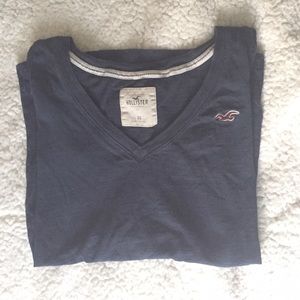 Navy blue v neck Hollister Tee