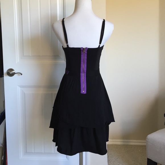 Roxy black tiered ruffle dress - Picture 2 of 4