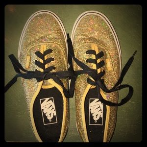 Gold sparkling vans!