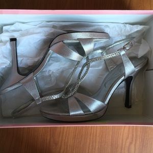 Silver high heels