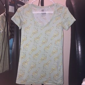 Nollie mint green giraffe tee