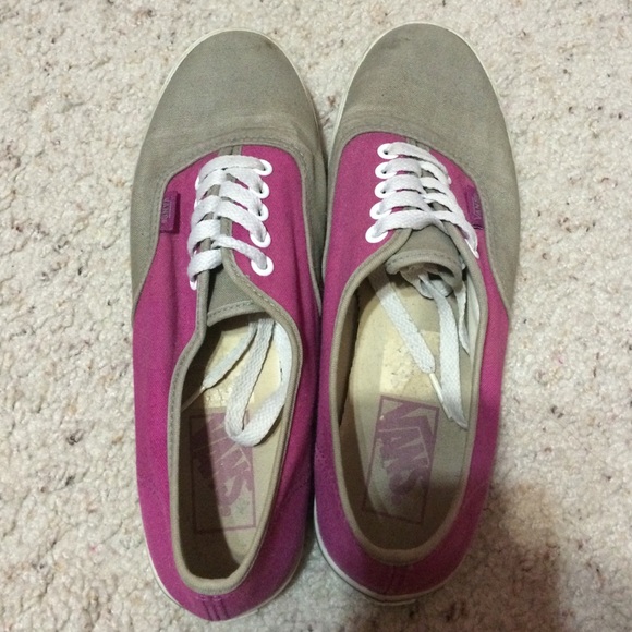 Pink and grey Vans shoes