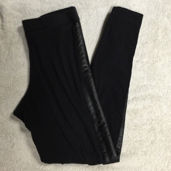 VS Pink Size:M Legging w/ (Leather-Like) Trim
