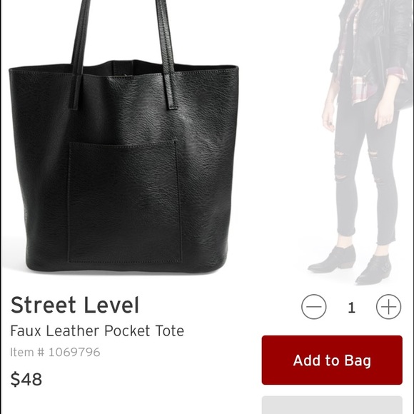 Street Level Faux Leather Pocket Tote - NWT!