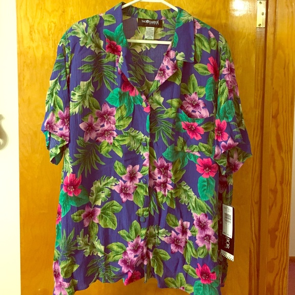 Sag Harbor Tops - Hawaiian summer shirt 100% rayon. Size 2X