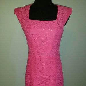 Hot Pink Lace Dress