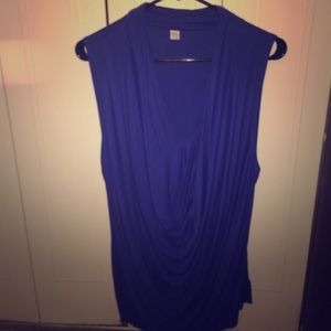 Blue draped shirt