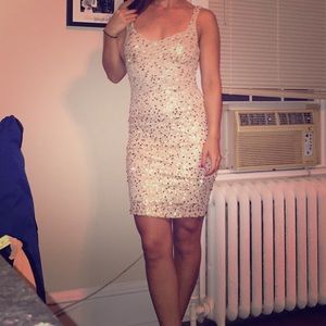 Gold sequin dress