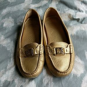 Tory Burch gold flats