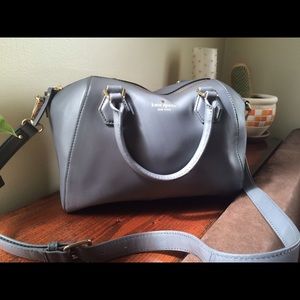 Gray and gold Kate Spade bag w/ cross body strap