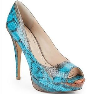 Pour La Victoire Angelie Snakeskin Embossed Pumps