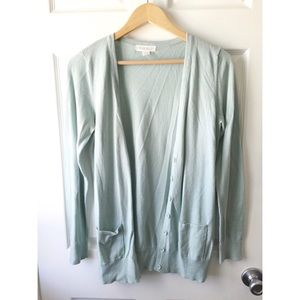 Mint long sleeve boyfriend cardigan