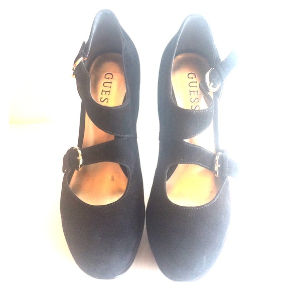 Guess Black Suade Platform